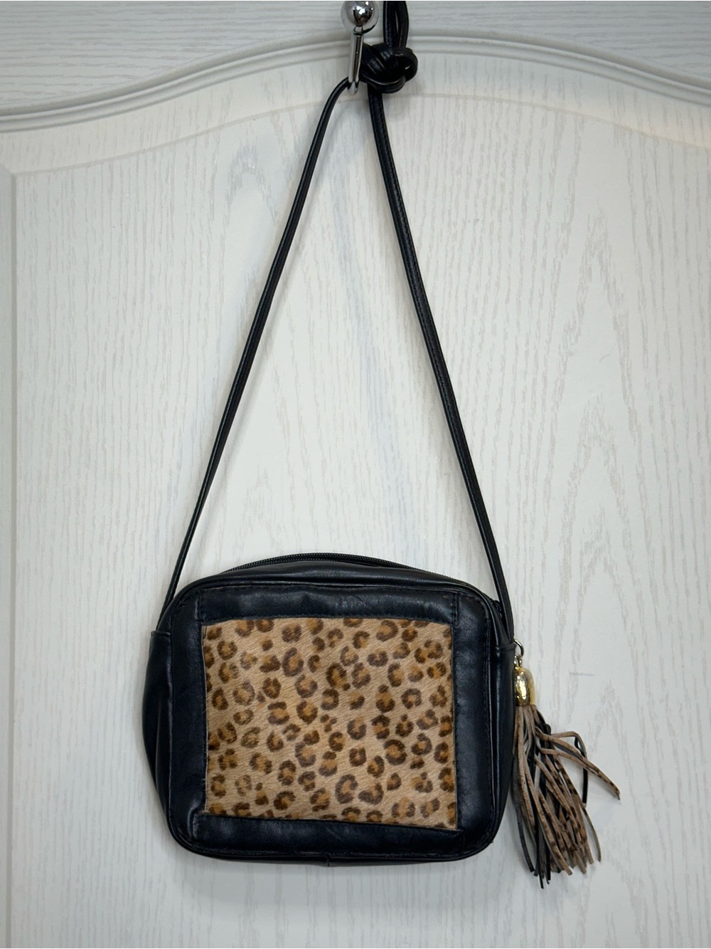 VINTAGE Holt Renfrew Leopard Haircalf Crossbody Bag pristine condition like new